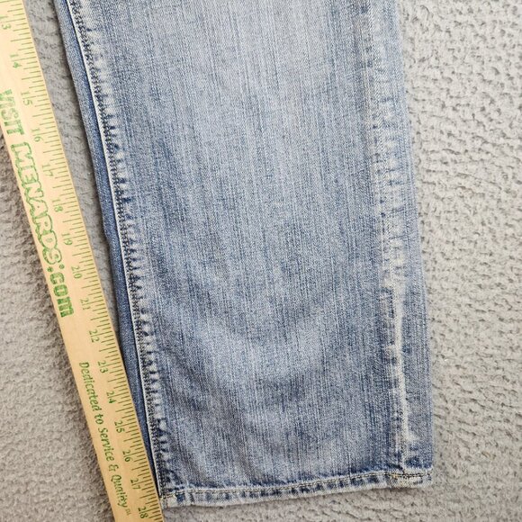 Buffalo Jeans Mens 34x30 Blue Loose Straight Distress Workwear Relaxed Cotton - Picture 4 of 12